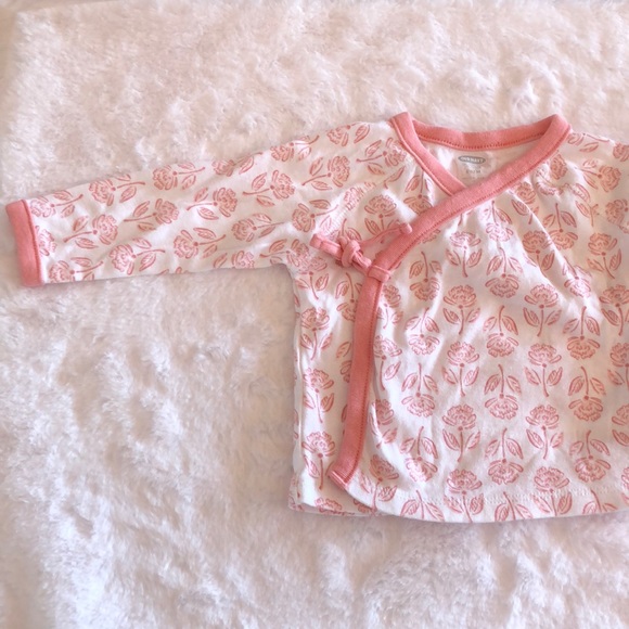 Old Navy Kimono Pant Set 6-12m Pink & White Flower - Picture 7 of 12